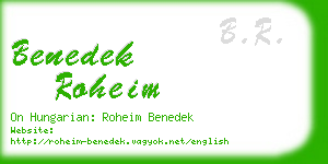 benedek roheim business card